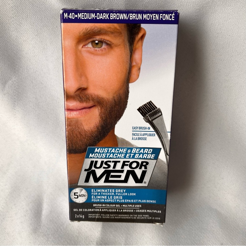 Just For Men Mustache & Beard Hair Colour, M-40 Medium Brown Brush-In Colour Gel